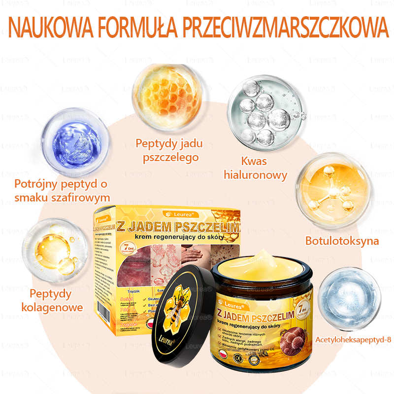 ✨Leurea® Krem Regenerujący z Jadem Pszczelim - Naturalna regeneracja skóry, wygładzenie zmarszczek i promienna cera-50 ml