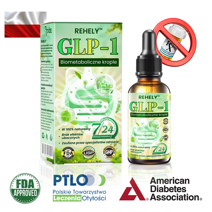 REHELY™ GLP-1 Biometaboliczne krople | Spalacz tłuszczu klasy spożywczej – opracowany przez Polskie Towarzystwo Badań nad Otyłością (PTBO)