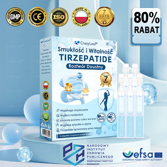 🔥Klinicznie potwierdzone | Oficjalny sklep | CrazyLeaf® Szczupłość i Witalność Tirzepatide – doustny roztwór wspierający odchudzanie, ciśnienie i poziom cukru
