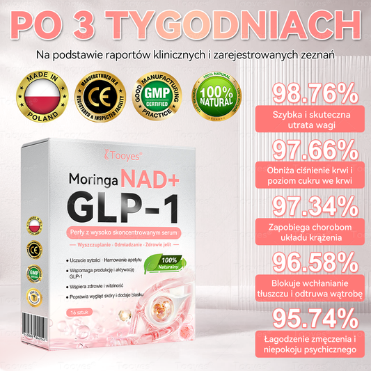 Oficjalny Autoryzowany Sklep – Tooyes® GLP-1 Perły z wysoko skoncentrowanym serum – NAD+, Moringa i HCA — skuteczna formuła dla Twojego ciała i zdrowia. Stworzone przez specjalistów, którym możesz zaufać.