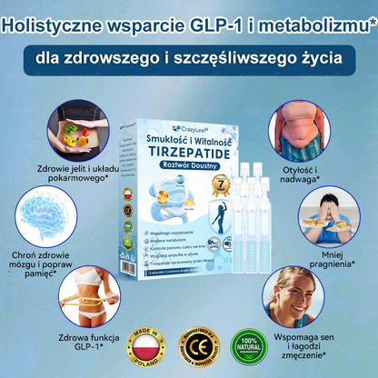 🔥Klinicznie potwierdzone | Oficjalny sklep | CrazyLeaf® Szczupłość i Witalność Tirzepatide – doustny roztwór wspierający odchudzanie, ciśnienie i poziom cukru