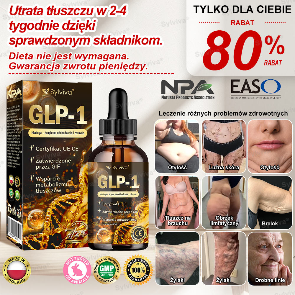 🔥Polecane przez Klinikę Mayo | Oficjalny sklep | Sylviva® GLP-1 Moringa – krople na odchudzanie i zdrowie 🔥 (Spalacz tłuszczu o jakości spożywczej – opracowany przez Towarzystwo Otyłości)