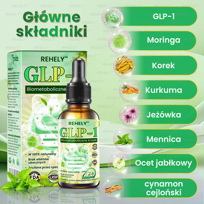 REHELY™ GLP-1 Biometaboliczne krople | Spalacz tłuszczu klasy spożywczej – opracowany przez Polskie Towarzystwo Badań nad Otyłością (PTBO)