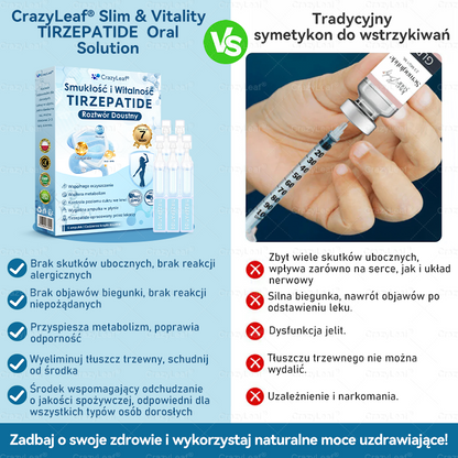 🔥Klinicznie potwierdzone | Oficjalny sklep | CrazyLeaf® Szczupłość i Witalność Tirzepatide – doustny roztwór wspierający odchudzanie, ciśnienie i poziom cukru